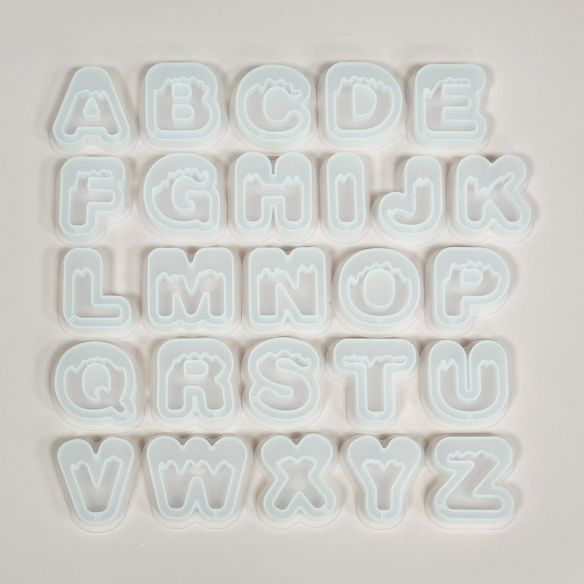S131-156 Alphabet Shaker Mold / Alphabet Mold / Letter / Silicone Mold 