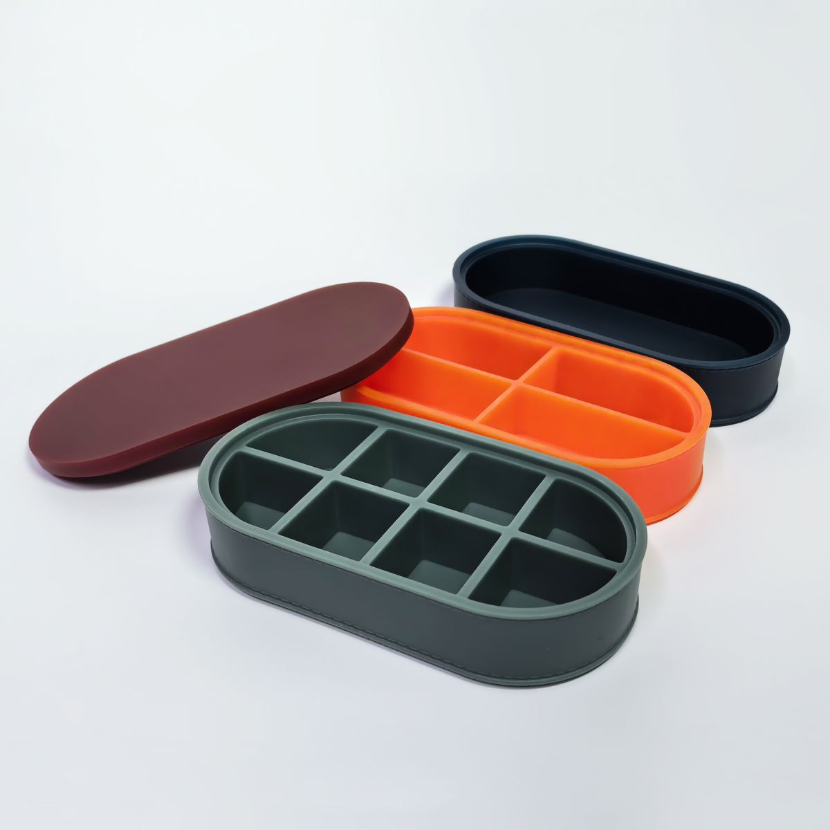 3 Layers Oval Stackable Jewelry Trinkets Storage Box Silicone Mold For Epoxy Resin