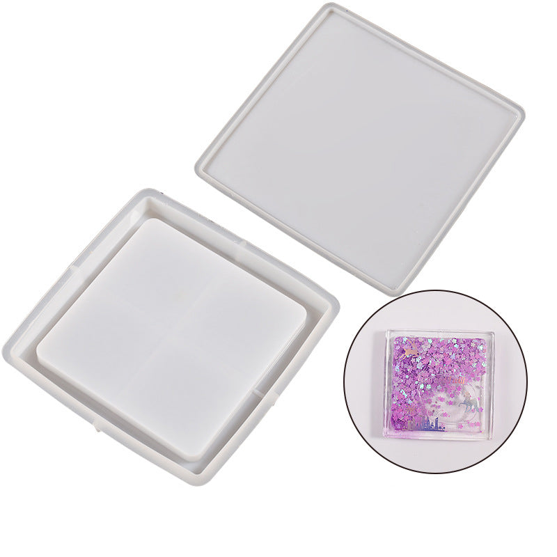 LR0128 4 Shapes Shaker Coaster Silicone Mold For Epoxy Resin