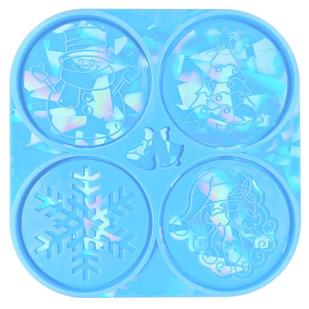 holographic resin christmas snowflake silicone mold