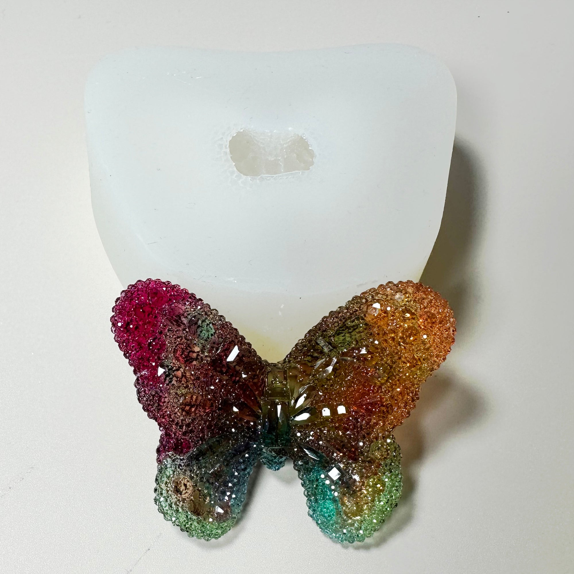 Handmade Sparkle Diamond Facet Butterfly Silicone Mold For Epoxy Resin
